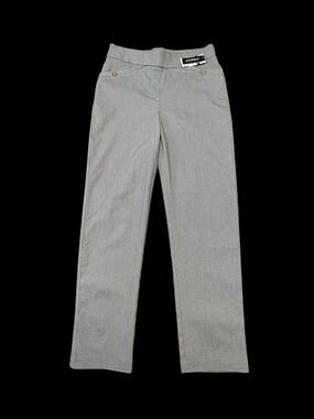 Lily Morgan, Black White Houndstooth Pull-On Dress Pants, Stretch, Size Medium